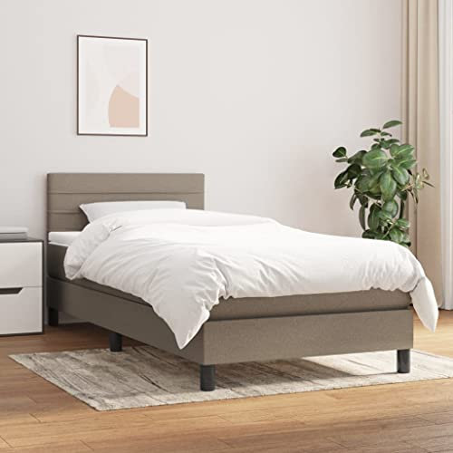 qohoio Boxspringbett mit Matratze Taupe 90x200 cm Betten Bett Mit Matratze Bett Boxspringbett Schlafzimmer MöBel Stoff - 3140109