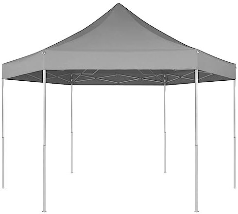 ShGaxin Carpa Hexagonal desplegable, Pergola Jardin Exterior, Cenador, Carpas para Terraza, Carpa Jardin Exterior, Azul Oscuro 3,6x3,1 m