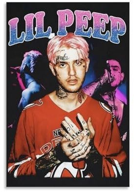 YAWRGJWRG Poster, Motiv: Lil Peep Sänger (1), dekoratives ästhetisches Leinwandposter, Wandkunst, Dekor, Wohnzimmer, modern, Familienschlafzimmer, Musik-Filmposter, 30 x 45 cm, ungerahmter Stil