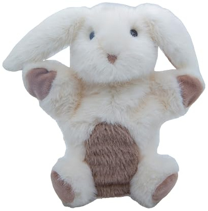Cute Since 1999 Handpuppe für Kinder ab 0 Monate - Handpuppe für Junge & Mädchen - Sachen & Geschenk für Neugeborene - Puppentheater Kinder - 20 x 15 cm (Hase-Langer Stoff)