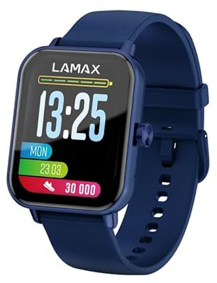 Lamax BCool2 Play Blue, smartwatch, chiamate Bluetooth, ricezione SMS, notifica telefonica, controllo multimediale, monitoraggio della salute, contapassi, modalità sport, monitoraggio del sonno