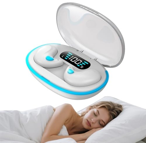 Wireless Bluetooth Invisible Sleep Earbuds Mini Small Sleeping Headphones | Noise Blocking Flat Earphones for Side Sleeping Sleepers Waterproof Hidden Ear Buds for iPhone Android Music Sports Work