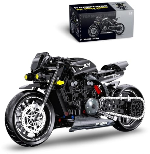 DrmBeyd Technik 1:8 Motorrad Bausteine für Yamah Motorrad, 538 Teile Supermotorrad Klemmbausteine Modellbausatz, Kompatibel mit L***, Geschenk für Erwachsene und Jungen