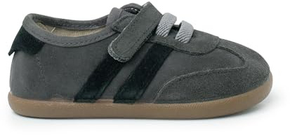 Pisamonas Zapatillas Barefoot Rayas Laterales Tira Adherente Talla 27 Color Gris
