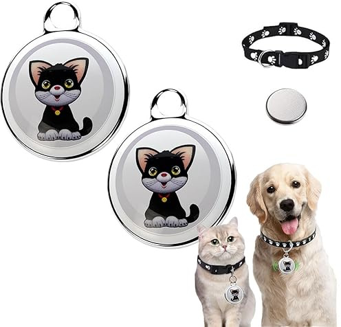 Lot de 2 mini traceurs GPS pour chiens et chats, sans frais mensuels, compatibles iOS/Android, appareils de suivi mondiaux pour animaux de compagnie ou bagages, appareils étanches IP65 (y compris les