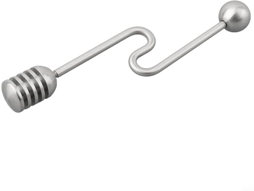 Yuanpgky Cuchara de acero inoxidable 304 con ranuras para rociar y remover miel, café, bebidas y cócteles, utensilio de cocina de 6 pulgadas (curvado)