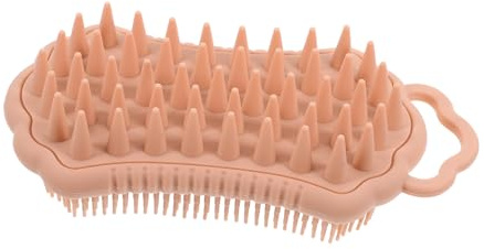 Silikon Kopfhautmassagebürste zur Reinigung und Tiefenreinigung für Dusche | Khaki, Silikon Ausführung, Sanfte Peelingbürste, für Bad und Dusche, 1 Stück