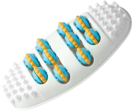 Setauoo Rouleau de massage des pieds, outil de relaxation réglable à 3 niveaux, rouleau de massage manuel double pour les pieds, pour soulager la relaxation des muscles du talon, hommes, adultes