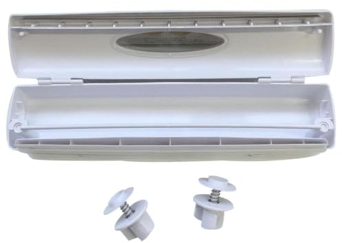 Distributeur de film étirable rechargeable avec cutter intégré | Porte-rouleau de cuisine facile à prendre en main pour un rangement et une coupe soignés | Peut contenir des rouleaux jusqu'à 30 cm de