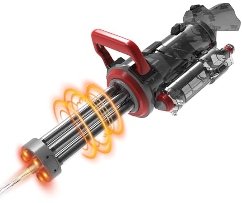 UROINT Elektrisch Wasserpistole FüR Kinder, Elektrische Wasser Pistole Led-Licht, Spritzpistolen Water Gun GroßEr Reichweite Spielzeug Geschenke FüR Jungen MäDchen (Gatling Schwarz)