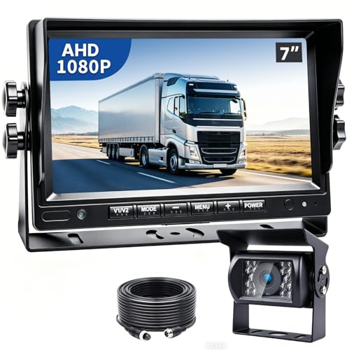 PARKVISION Rückfahrkamera Set mit 7 Zoll HD Monitor & IP68 Kamera – 110° Weitwinkel & IR-Nachtsicht – 12V/24V Rückfahrkamerasystem Nachrüstung für LKW, Bus, Transporter, Anhänger, Wohnmobile