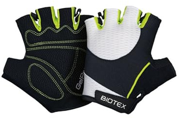 BIOTEX Guanti Donna Estivi Goodlife Senza Dita, Guanto Bici Strada e MTB Traspirante con Gel Comfort, Tessuto Microforato, Grip Antiscivolo, Nero/Lime, L