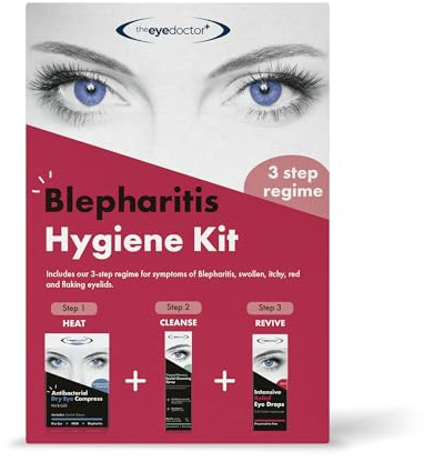 Eye Doctor Blepharitis Kit, Heated Mask Eyelid Spray and Eye Drops, Relief | Three Step MGD Regime, Antibacterial Warm Compress and Hypochlorous Mist, Intensive Relief Lubricant, Preservative Free Mist