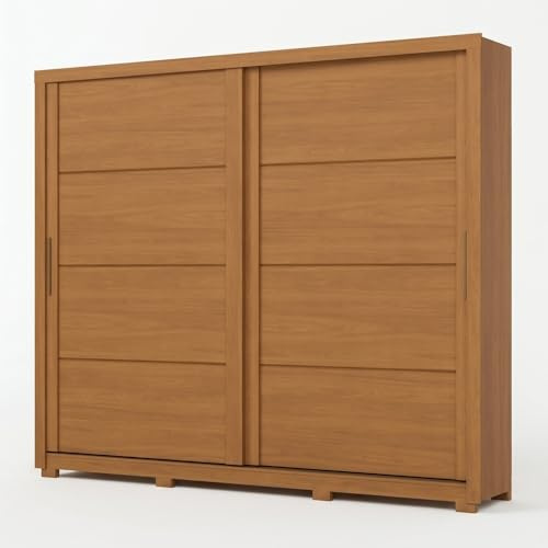 Vicawu Armario Puertas Correderas Genius - Natural Roble Canela