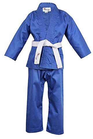 NORMAN Blau Kinder Karate-Anzug Gratis Weißer Gürtel Kinder Karate-Anzug - 140cm