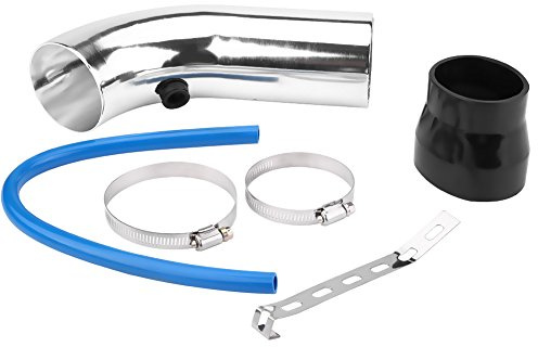 Keenso Luftansaugrohr Set 76mm / 3 zoll Universal Auto Kaltluftansaugrohr Schlauch Set für Autos, Auto, LKW(Silber)