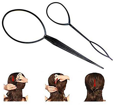 Beito 2 pcs Noir Cheveux Styers Styling Coiffure Accessoires Cheveux Pull Aiguille Plat Tresse Queue de cheval machine à outil de tressage pour femme Lady Filles