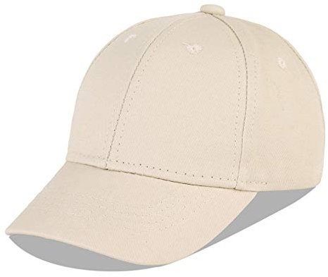 LANGZHEN Baumwolle Outdoor Kleinkind Mädchen Jungen Plain Baseball Cap Baby Infant Strukturierte Einstellbare Hut für Kinder Sonnenhut (M-Khaki)
