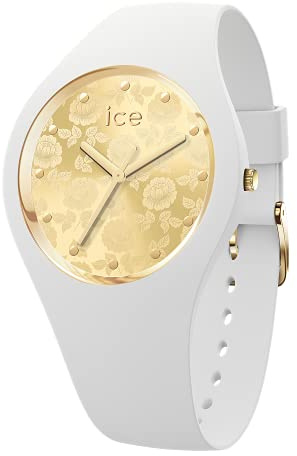 ICE-WATCH - Ice Flower White Chic - Montre Blanche pour Femme avec Bracelet en Silicone - 019205 (Small)