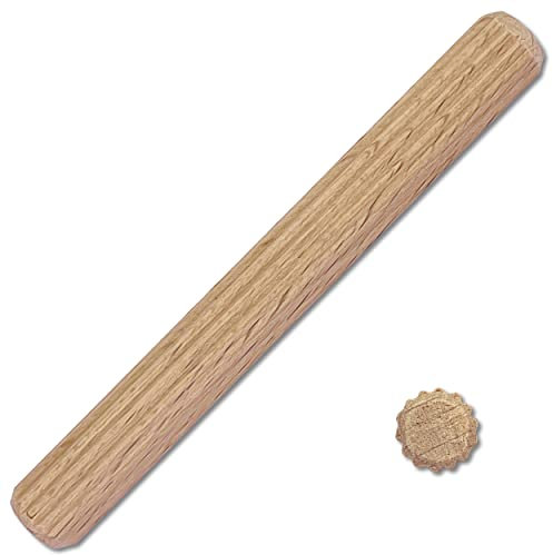 Kabus Holzdübel aus Buche Riffeldübel Holzstifte Möbelverbinder 12 verschiedene Größen Holzriffeldübel Verbindung Dübel aus Buche (500, Ø 12 mm | 70 mm)