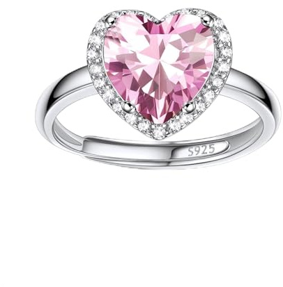 Bestyle Frauen Mondstein Ring Verstellbarer Kristall Ring Silber 925 für Damen Mädchen