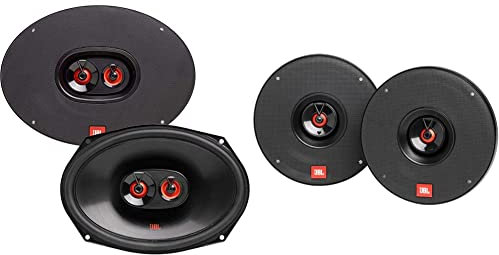 JBL Club 9632-3-Wege Auto Lautsprecher Set 255 Watt KFZ Soundanlage 152x230 mm | 6x9 Zoll, Black & Club 622 2-Wege Auto Lautsprecher Set 180 Watt Pro KFZ Autolautsprecher Boxen 16-17 cm, Black