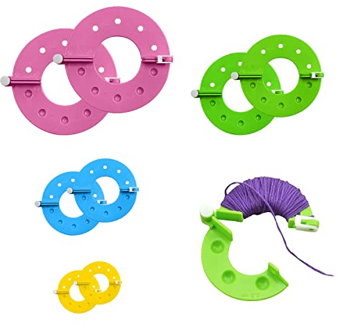 8 Stück Pompon-Maschine, Quastenherstellungswerkzeuge, Pompon-Strickwerkzeug, handgefertigte Pompons, 4 Größen (3,5/5,5/7 und 9 cm) (Zufällige Farbe)