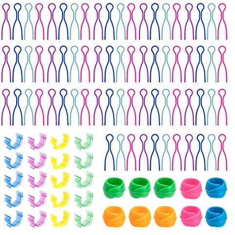 70PCS Spulenfadenhalter Clips Spulenhalter Bobbin Nähmaschine,10PCS Silicone Garn Spulen Halter Gewinde Spule Huggers, 20PCS Kunststoff Anti-Tangling Farbe Spulenfaden-Halter für Nähmaschinen-Zubehör
