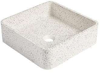 Vente-unique - Vasque à poser carrée en terrazzo - L39 x l39 cm - STOCHI