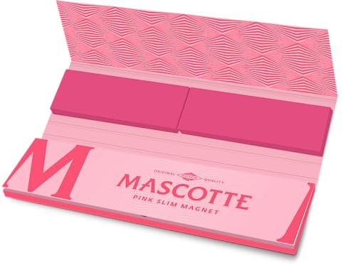 Mascotte® Pink Slim Combi 34 x 26 Heftchen | Rosa Longpapers mit Tips | Schmal und Dünn Zigarettenpapier mit Magnetverschluss | 884 Blättchen und Tip
