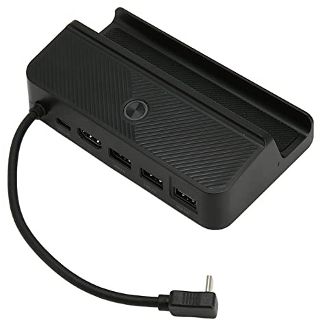 Docking Station for Steam Deck, 5 in 1 RGB Lights Hub Game Console Docking Station with HDMI2.0 4K@30HZ, PD 3.0 Fast Charging, 1 x USB3.0, 2x USB2.0