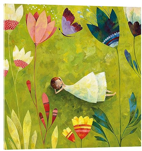 Posterlounge Blumenwiese Acrylglasbild von Aurelie Blanz 70 x 70 cm Grün Wandbilder Wanddeko
