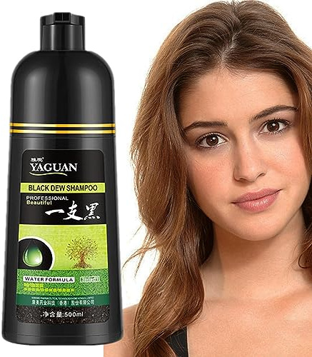 Shampoo Colorante per Capelli | Shampoo colorante a base di erbe per capelli grigi per uomo 500 ml - Shampoo colorante per capelli formula all'acqua in pochi minuti, tinture per capelli neri Pw tools