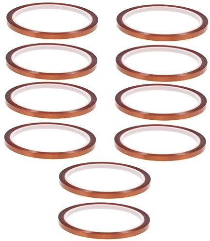 Mobestech 10rollen Hitzebeständiges Sublimationsklebeband Hochtemperatur Für Wärmepresse Geeignet Für Elektronikdruck Und Unebene Oberflächen Professionelle Anwendung Einfach Zu Lagern