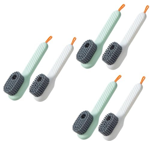 minkissy 3sets Multifunctional Shoe Brush with Soap Dispenser Long Handle Cleaning Brush for Sneakers Reusable Shoe Scrub 2pcs*3