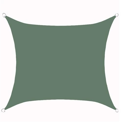 ENEN Shade Sails 2m/3m/4m Rectangle Solid Color Waterproof Awning Outdoor Garden Shelter UV Block Sun Shade Sail with Free Ropes for Balcony Patio Party Pergola (3x5m,Dark green)