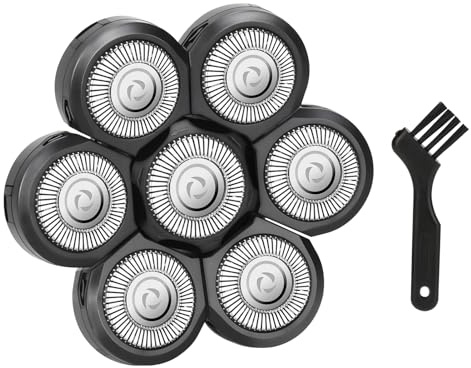 Wanocean 7 Blade Replacement Head, Universal 7 Blade Head for Bald Men Replacement, Easy Install Shaver Head for Wet&Dry Bald and Face for Birthday Father's Day Gifts