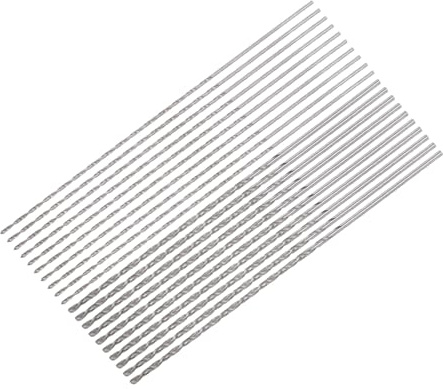 QUARKZMAN 20tlg. HSS Bohrer-Set, Ø 1 mm 1,5 mm Mini-Mikro-Spiralbohrer, Gerader Schaft Extra langer Metallbohrer 100 mm für Aluminiumlegierung