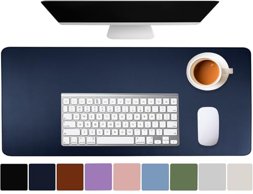 Busnos Schreibtisch Unterlage Groß Schreibtischunterlage Modern 80 x 40 cm Schreibtisch Unterlage pc Maus Filz Schreibtischunterlage Dunkelblau Tischunterlage Desk Pad