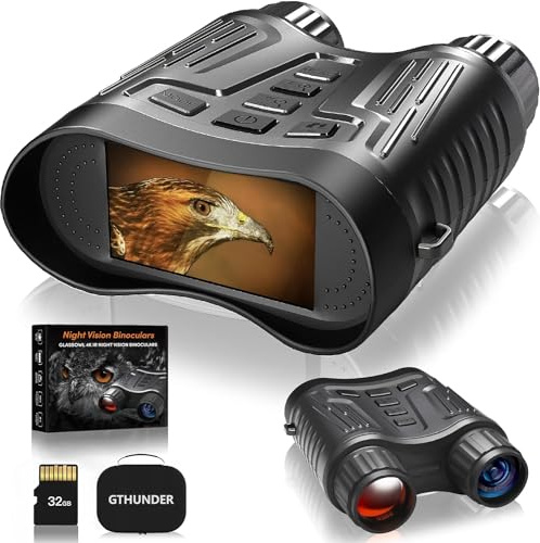 Gthunder Nachtsichtbrille 4K Wiederaufladbare High Definition Infrarot Digital Nachtsicht