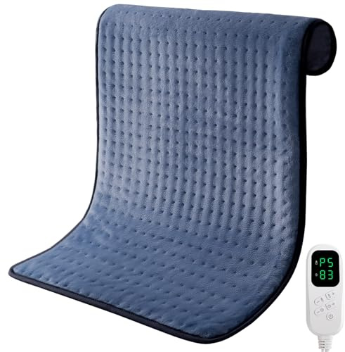 Heat Pad, 32x16 Kdti Electric Heating Pad for Back Shoulder Neck, Fast Heating Technology, 6 Heat Level and 4 Timer Setting, Auto Shut Off, Ultra Soft Machine Washable