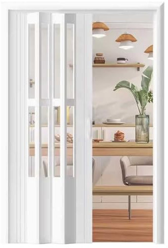 Falttür Innentüren Magnetische Falttür für Innen Aluminium Weiß, Schiebetür mit Falttür aus Acrylglas und Griff, Faltbares Fliegengitter für Den Kleiderschrank im Vorderen Raum(78x80in (198x203cm))