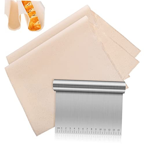 MAGICLULU 1 Set Couteau À Nouilles En Acier Inoxydable Grattoir De Banc Pour La Cuisson Coupe-Pâtisserie Tissu D'Épreuve Du Couche De Boulanger Grattoir Alimentaire Couche Pour La Pâte À