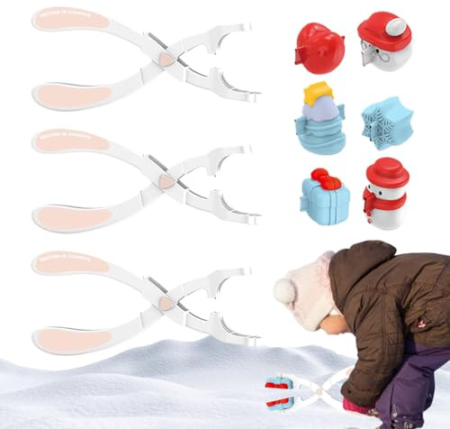 Weqizuerqi Forma per modellare palle di neve, giocattoli per modellare palle di neve, tema natalizio, giocattolo per palla di neve, set di giocattoli da neve – strumento per combattimento palla di