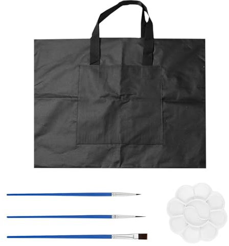 CVDYWDJIE Bolsa De Pintura Impermeable De 1 Pieza, Paleta De 1 Pieza Y Pinceles De 3 Piezas, Paleta De Plástico, Bolsa De Pintura Portátil, Herramientas De Pintura, Accesorios De Pintura Artística