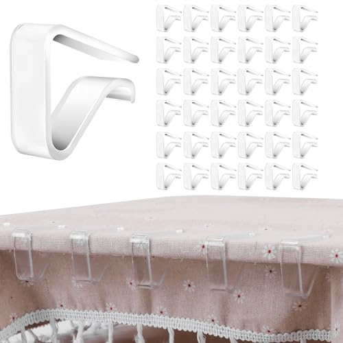 36 PCS Clear Tablecloth Clips Holder Securing Outdoor & Indoor Table Cloth