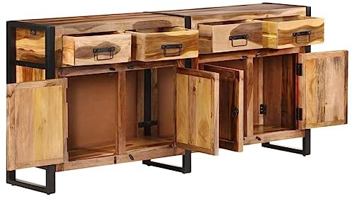HEFZGDB Sideboard 172x35x80 cm Massivholz Akazie Honigfarben Sidebord Barschrank Flurschrank Vorratsschrank Küche für Wohnstube Dessert Shop Café Küche