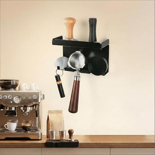 Étagère de rangement pour ustensiles de café, support mural en acier antirouille pour tamper le café et porte-filtre à expresso, support multifonction de tri suspendu