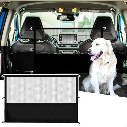 letuxaamz Trennnetz Auto Hund, Hundenetz Auto Kofferraum, Hundegitter Auto Multifunktionale Hunde Rücksitz Barrieren für SUV Pickup Kleinwagen, Schwarz (113 * 80cm)