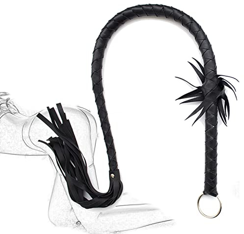 TRQOYTU Fouet En Cuir Fouet Érotique Flogger SM Crop Cravache Bondage Fouets Cosplay Fétiche Adulte Jeux De Sexe Jouets Sexuels Pour Femmes Hommes Et Couples